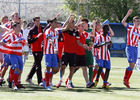 El Atlético de Madrid Cadete festeja el título de Liga conquistado tras haber ganado al San Fernando